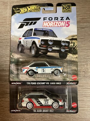 HOT WHEELS PREMIUM FORZA ESCORT RS 1800 MK2 & AUDI AVANT RS2  LOT OF 2