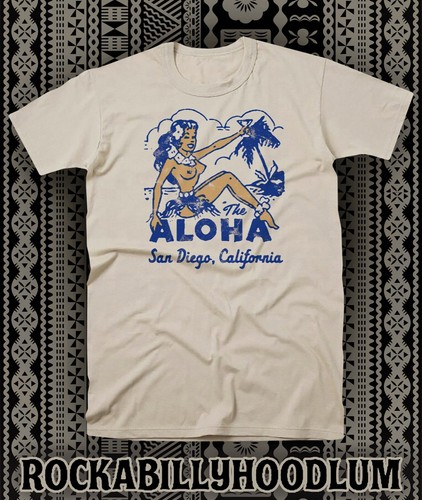 Retro Tiki T Shirt 100% Cotton Bar Mug Restaurant The Aloha San Diego - Picture 3 of 9