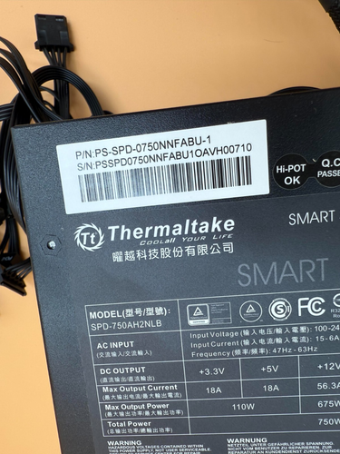 Thermaltake PS-SPD-0750NNFABU-1 Smart BX1 750W ATX Power Supply 1172T - Bild 8 von 9
