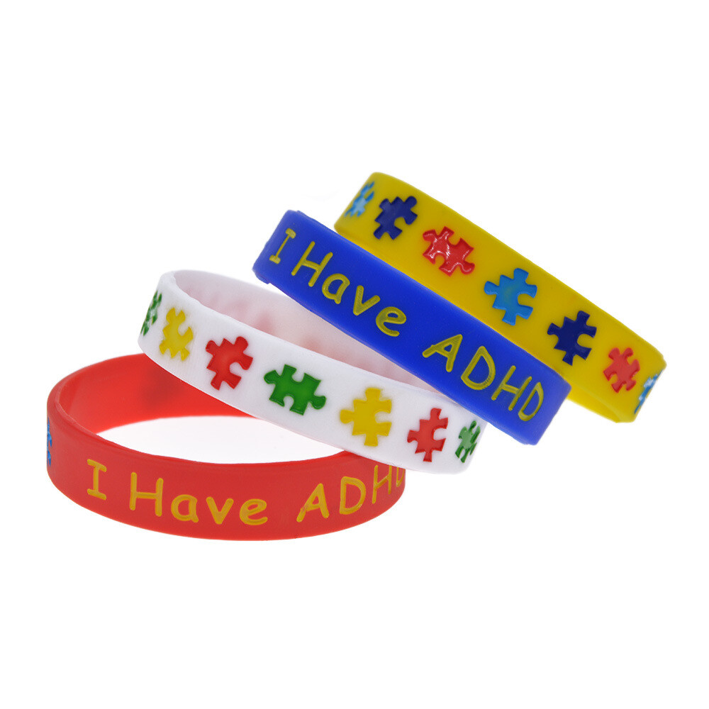 Pack Child Medical Alert I Have ADHD Silicone Bracelets
