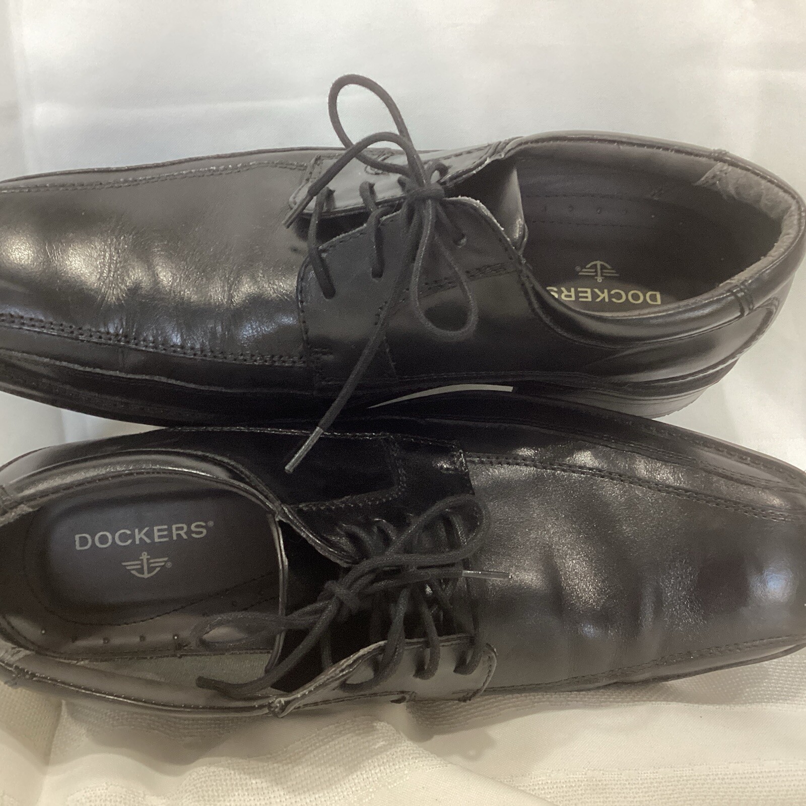 SAOLA Dockers Scarpe eleganti Oxford stringate in pelle nera ~ taglia 10 M ~ 90 27244