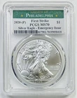2020-(P) $1 Silver Eagle PCGS MS70 Emergency Issue First Strike Green Label