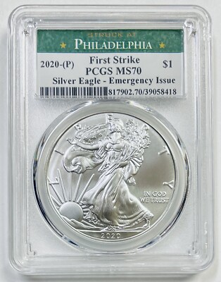 2020-(P) $1 Silver Eagle PCGS MS70 Emergency Issue First Strike