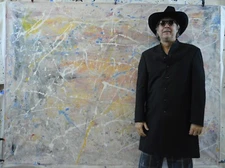 Pollock/Richter style Professional Painting 84”X62” (7 Foot) Abstract Modern XL