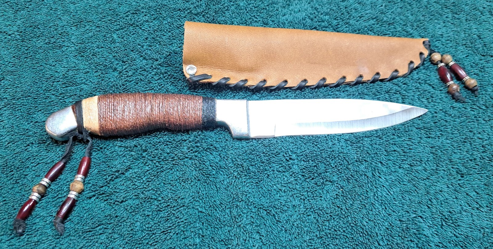 Handcrafted Native American Hunting Knife with Custom Leather Sheath eBay