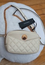 New $1350 Versace Medusa Quilted Lambskin Leather Crossbody Camera Beige VIRTUS