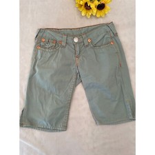 Y2K True Religion Joey Short Big Row 27" Waist USA Made Jeans