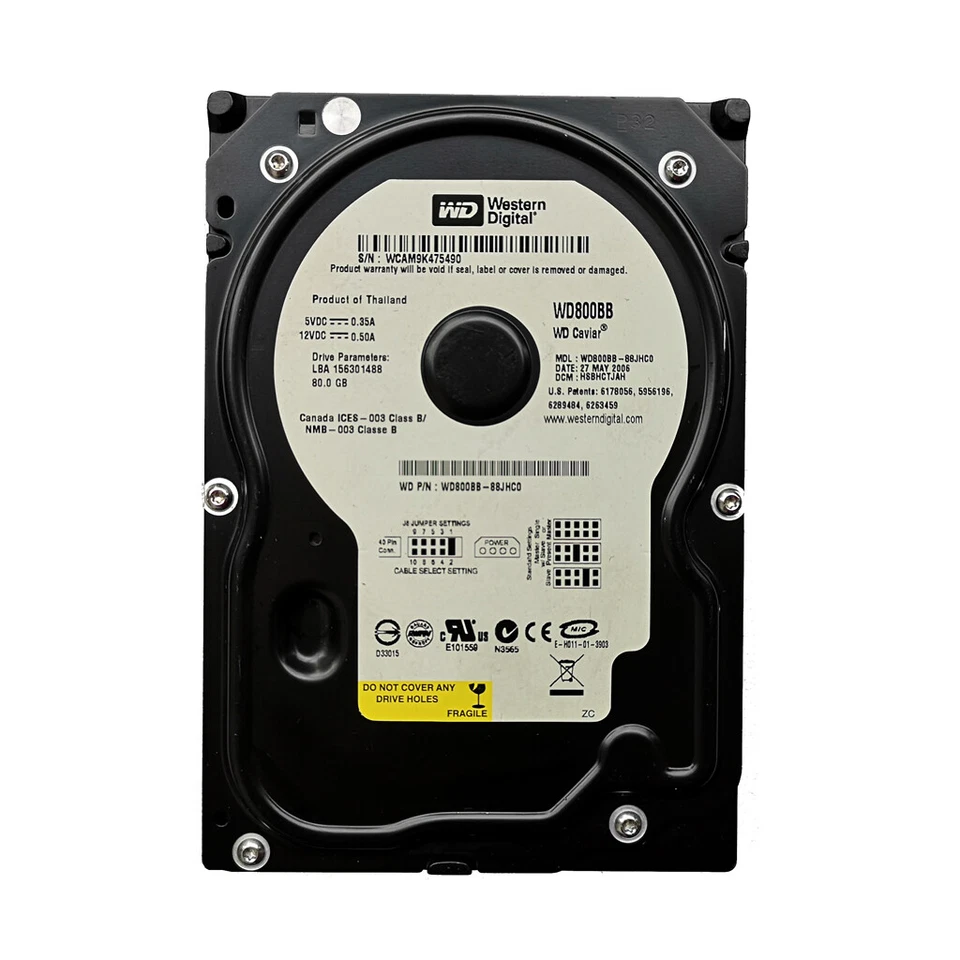 Western Digital 80GB WD800BB 7200RPM PATA IDE 3.5" Desktop HDD Hard Disk Drive - Image 2 of 4
