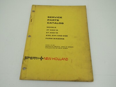 New Holland 4T 14 5T 15 230 234 238 Farm Wagons Service Parts Catalog Manual
