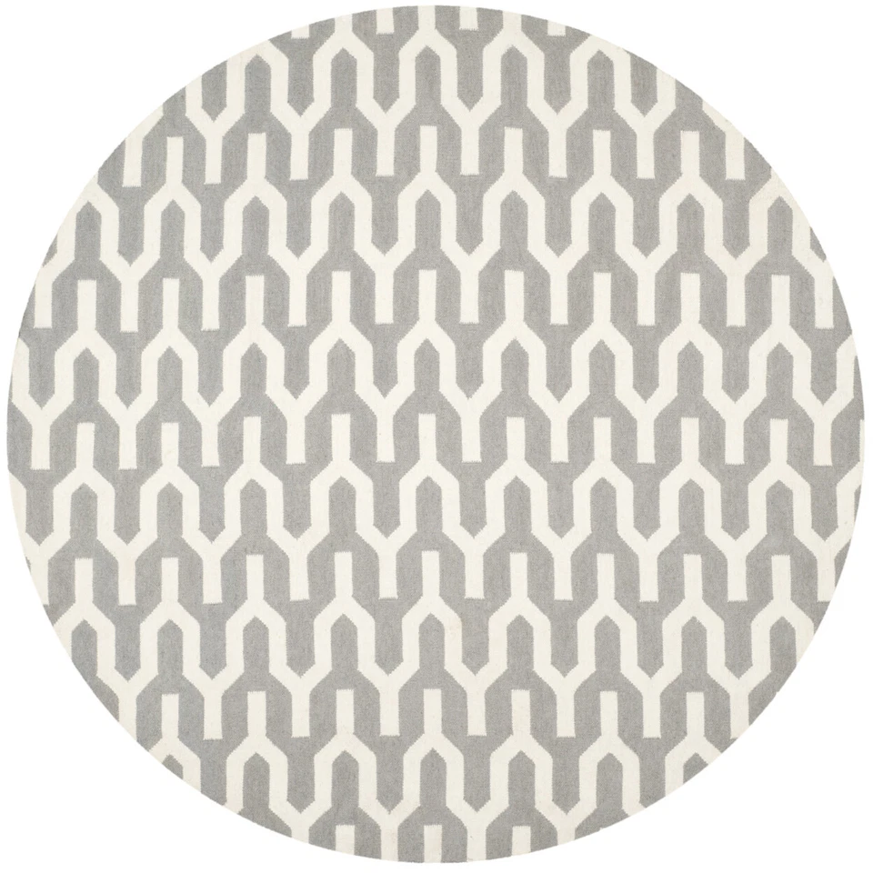 SAFAVIEH Dhurries DHU630A Handwoven Silver / Ivory Rug - Image 4 of 4