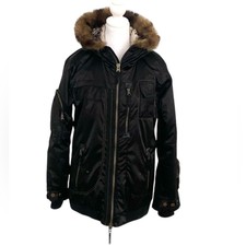 Obermeyer Dakota Parka Black Fur Hood Snow Ski Snowboard Jacket Sz. 8