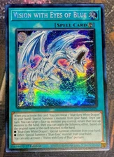 Yugioh - Blue-Eyes VISION WITH EYES OF BLUE SECRET RARE Holographic 1ST Edition