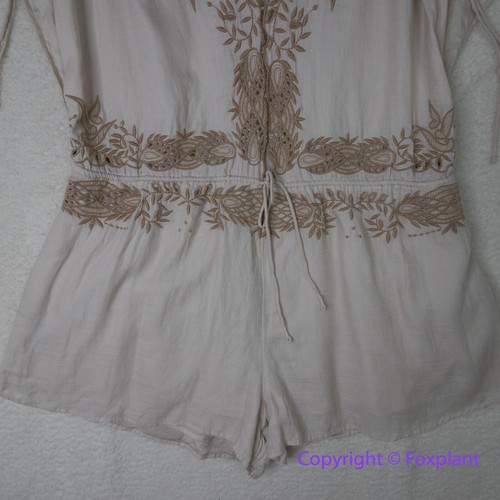 New! Free People Weila Embroidered Romper Floral Embroidered, size M - Picture 7 of 17