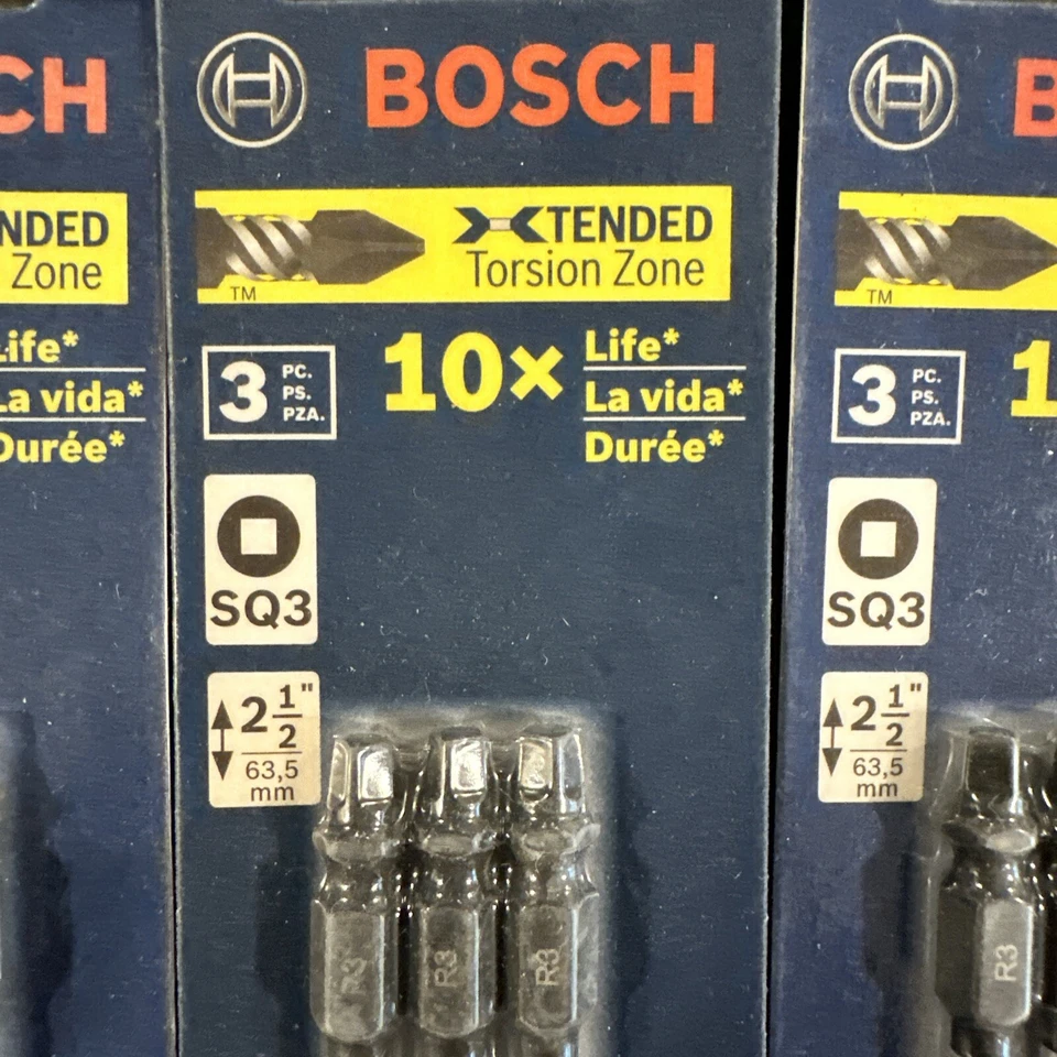 Lot of 4 BOSCH SQ3 2-1/2” Bit Set - NEW! - Image 2 of 3