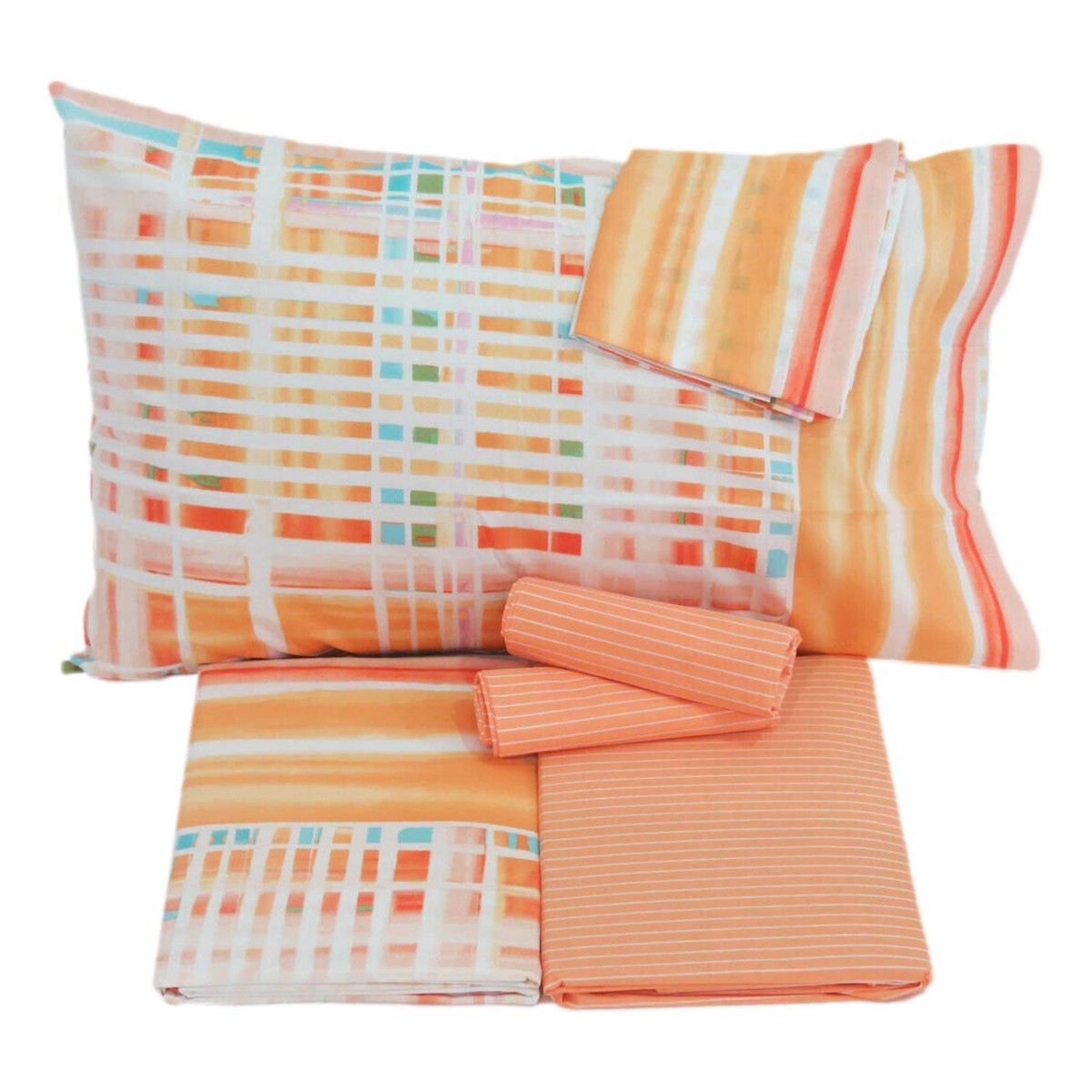 DecoMood Set di biancheria da letto in 100% cotone stampato 3D, tradizionale africano a tema femminile, intero/matrimoniale, set copripiumino, colore arancione (3 pezzi