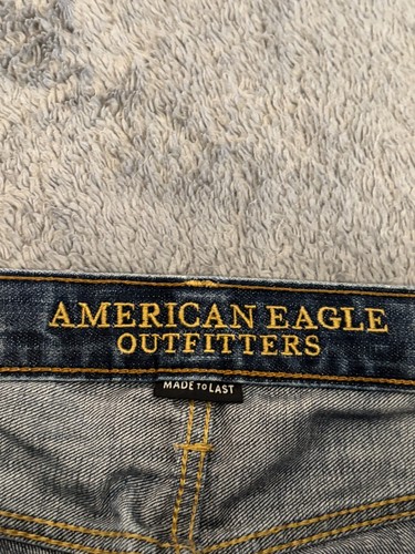 American Eagle Jeans Mens 31x32 (32x32) Loose Fit Blue Dark Wash Denim Casual - Picture 2 of 7