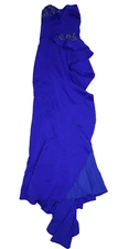 Camille La Vie Royal Blue Strapless Embellished Formal Prom Dress Gown Womens 6