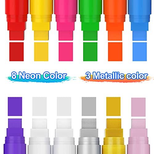 Windows Markers for Car, 12 Pack Washable Glass Pen, 15mm Jumbo
