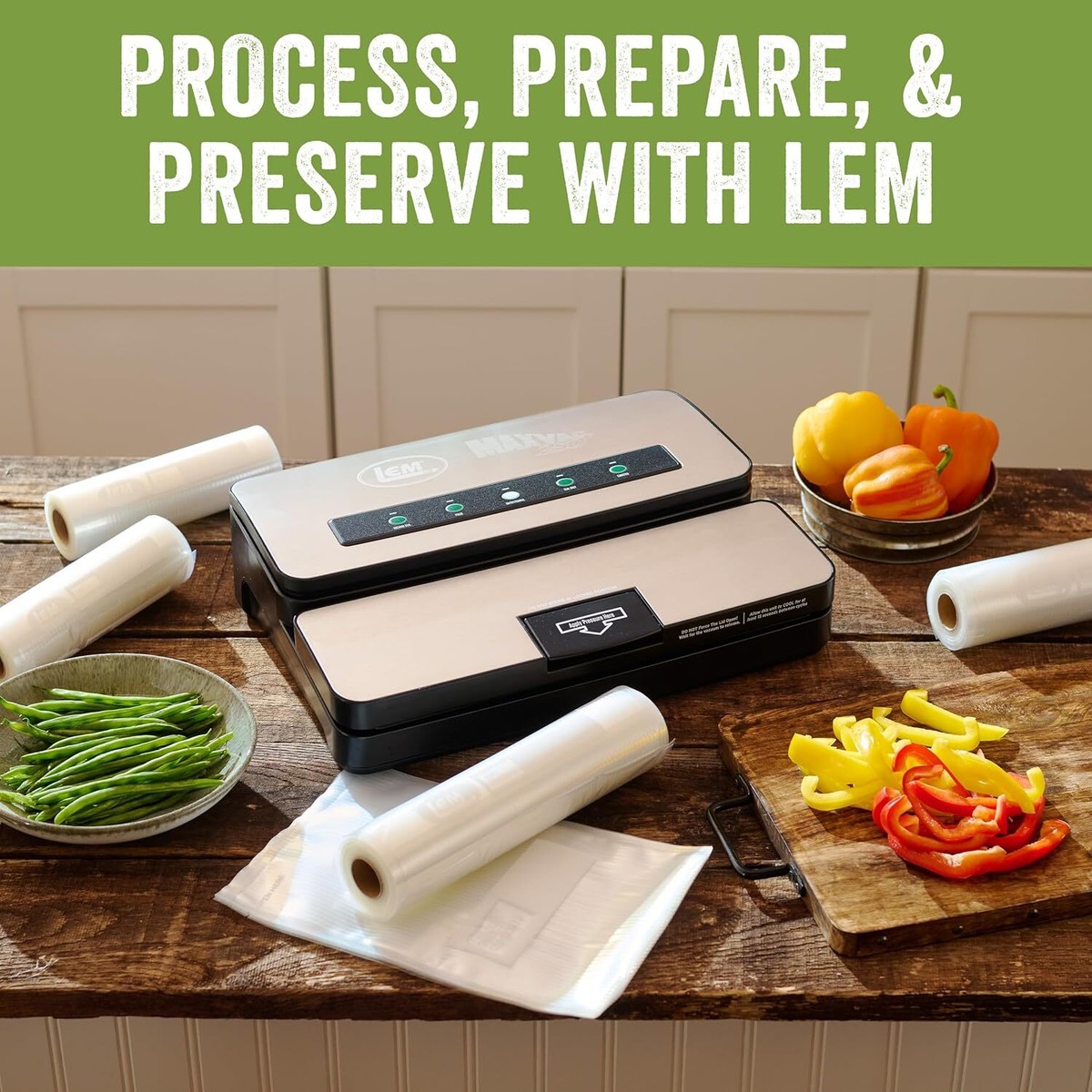 Portion Bags LEM Product MaxVac 100 Vacuum Sealer Aluminum 1379 - Main Image