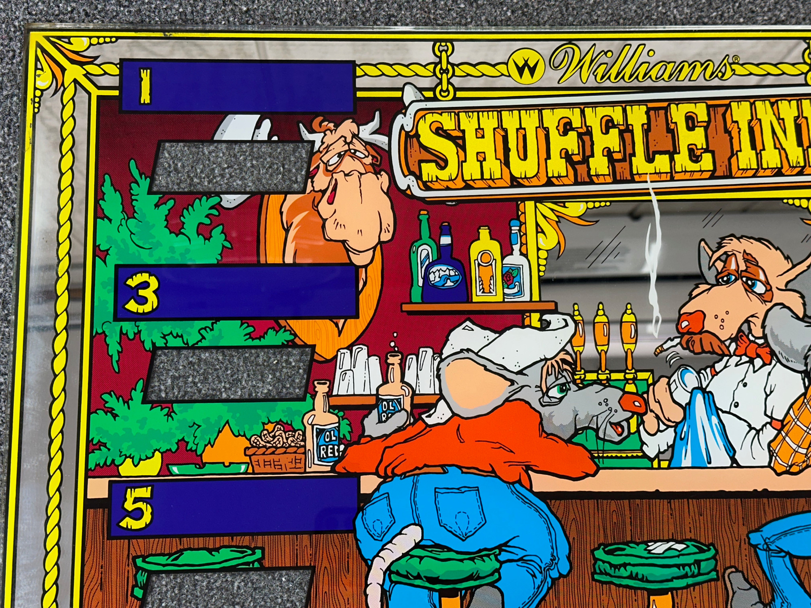 Williams Shuffle Inn Shuffle Alley Bowler Bowling Game Score Backglass