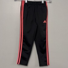 Adidas Kids Black Joggers W/ Pink Stripes Size 6