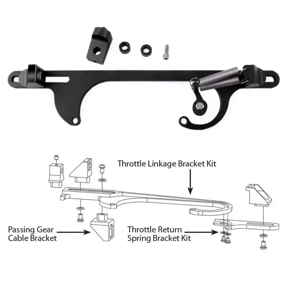 Para 4150 4160 Serie Negro Billet Aluminio Acelerador Cable Carburador Soporte Carburador Foto 2 de 4