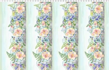 Patricia Roses Watercolor Fabric Border By the 1/2 Yard! In the Beginning Studio
