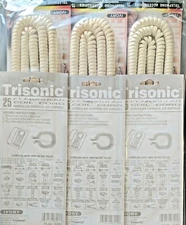 Trisonic Phone Coil Cord 25ft Ivory 6 Packs