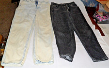 Vintage 1980's Pair of LEE Women's Blue 10 MED  Black 12 PET Jeans Pants