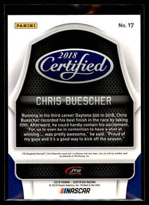 2018 Panini Certified Racing NASCAR ORANGE Parallel #17 Chris