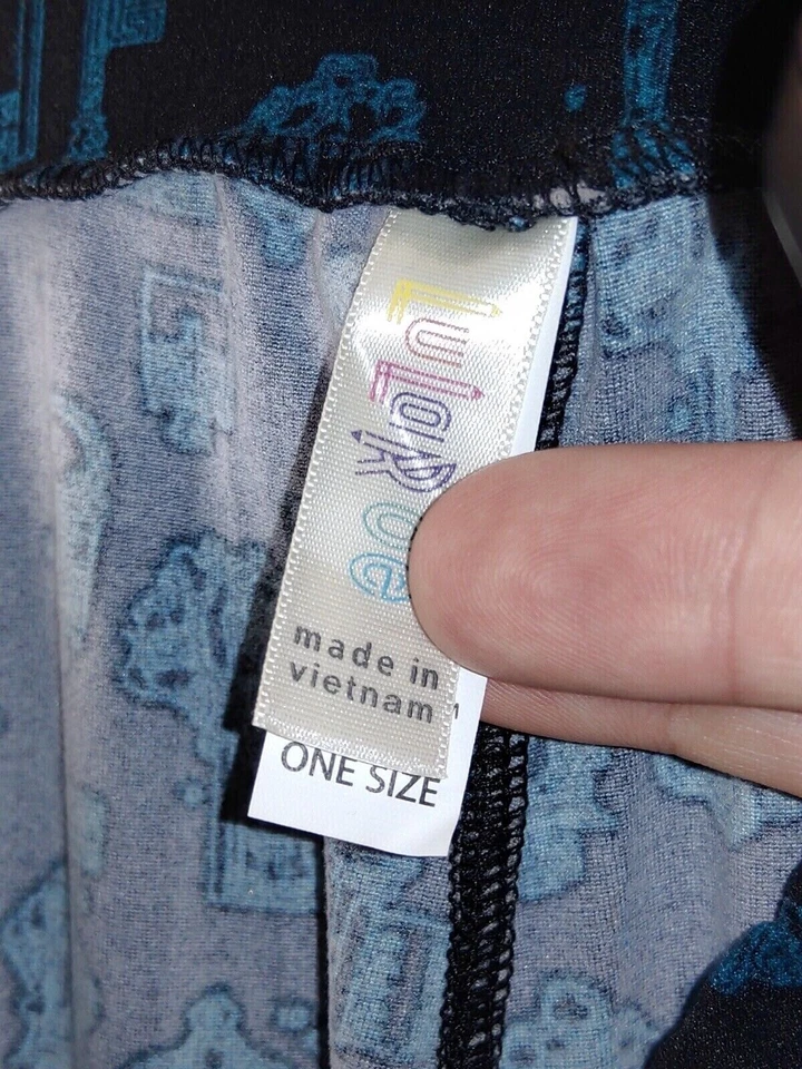 Leggings Lularoe Mujer Talla Única Negro Azul Lunares Todas las Temporadas Elastizados Foto 3 de 4