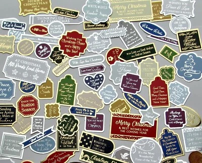 Hunkydory 40 Foiled Christmas Sentiments Card Toppers