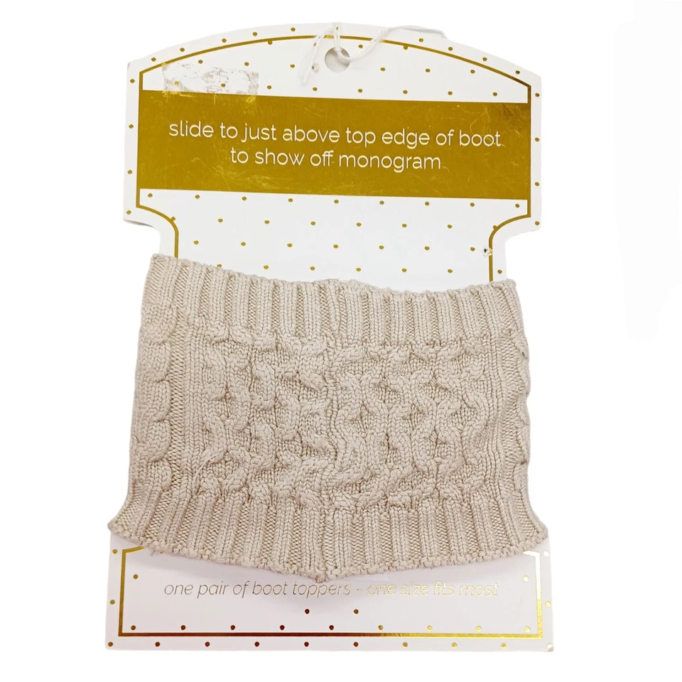 2x Toppers para botas: Mud Pie-Gris Limón Monograma N Tejido Tostado Foto 3 de 4
