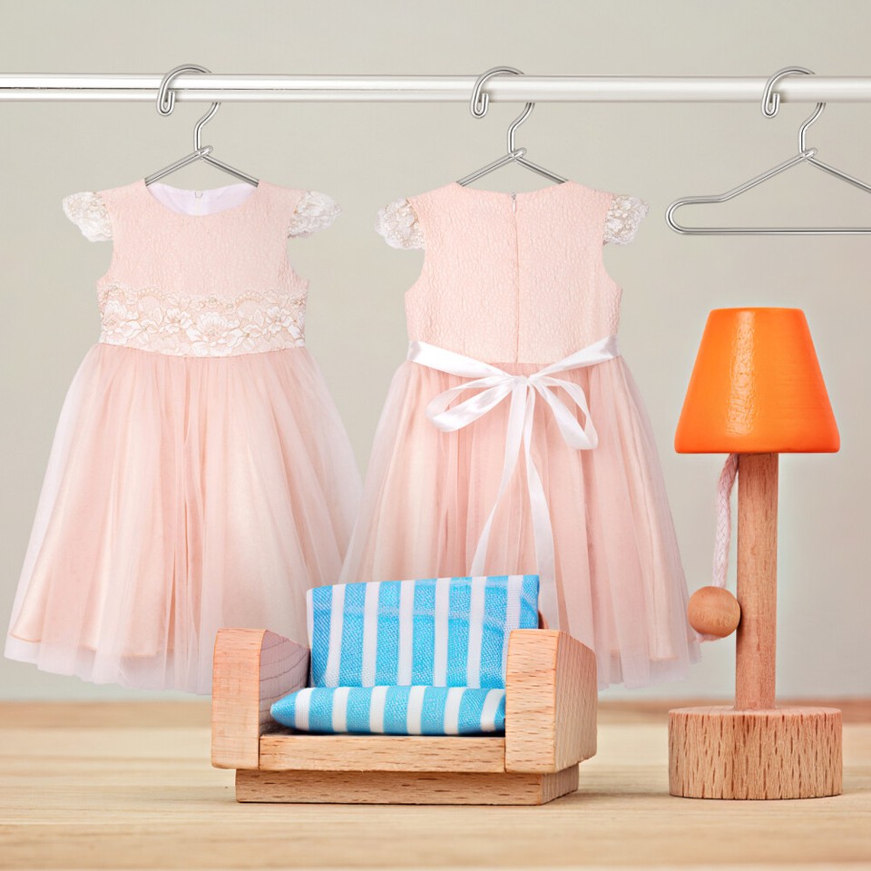 50 Pcs Doll Hanger 4X2.2CM Child House Toys Dress Mini Clothes Hangers