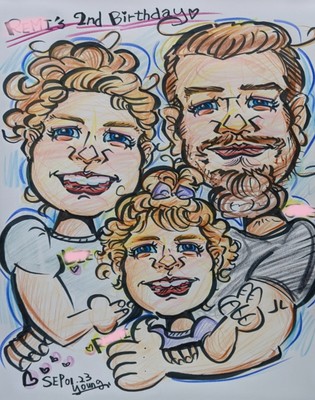 3 Faces Custom Caricature Portrait _Commission Work_PittsburghYoung_ 