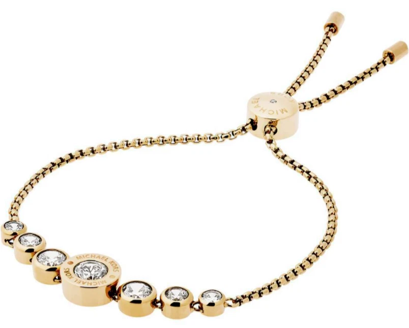 MICHAEL KORS Bracciale Oro Giallo Brillante S Acciaio Cristalli Scorrevoli MKJ5334710