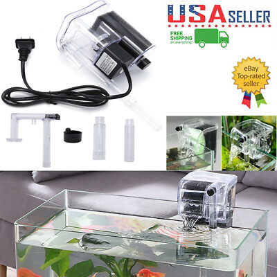 Aquarium Waterfall Filter Pump Fish Tank Hang External Oxygen Pump Water Filter