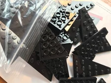 LEGO-NEW-#48208-BLACK- WEDGE PLATE 6 X 4 LEFT- 10 PIECES