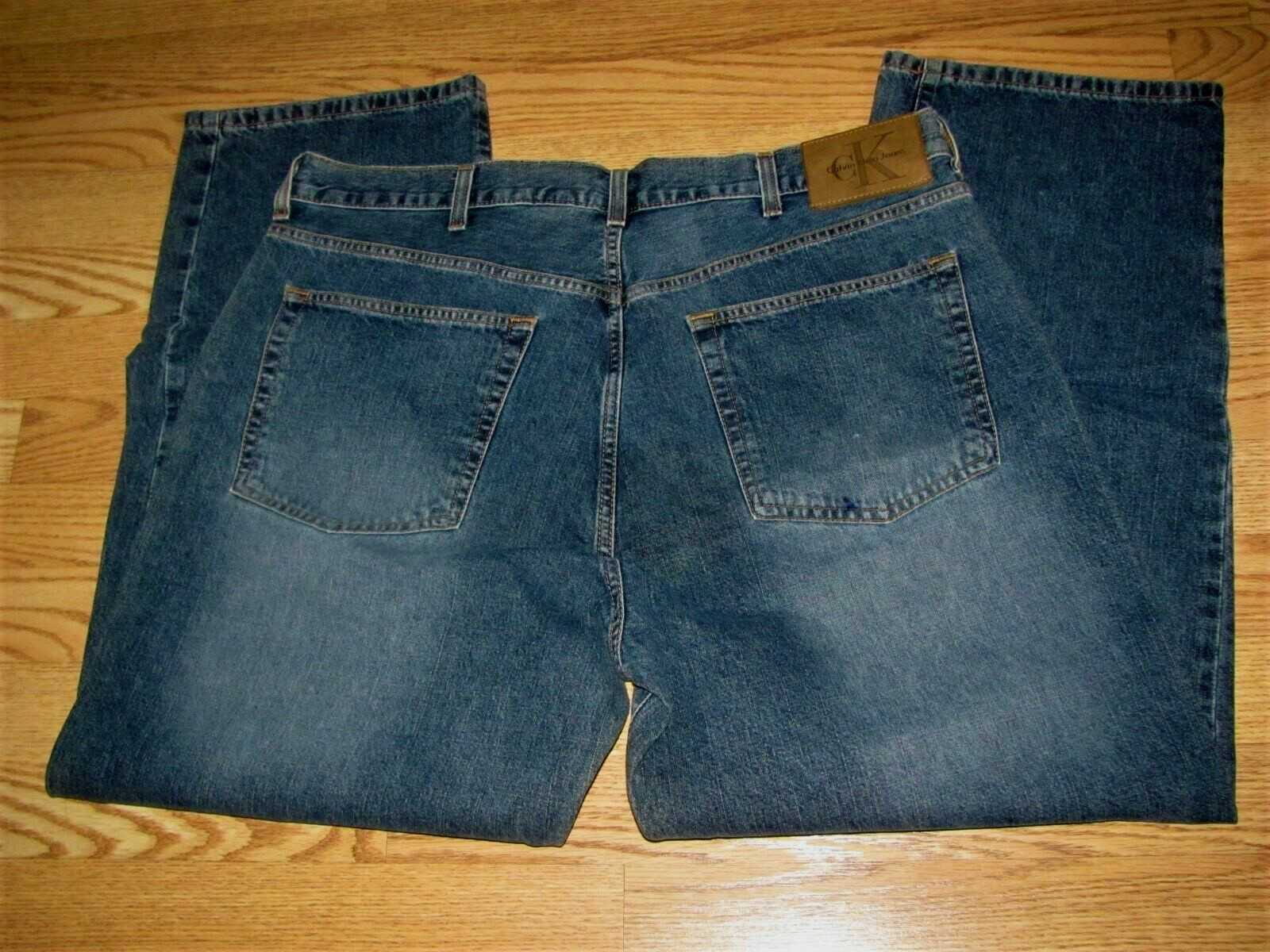 Exc Mens CALVIN KLEIN Straight Leg Sandblast w Tint Blue Jean  38x30