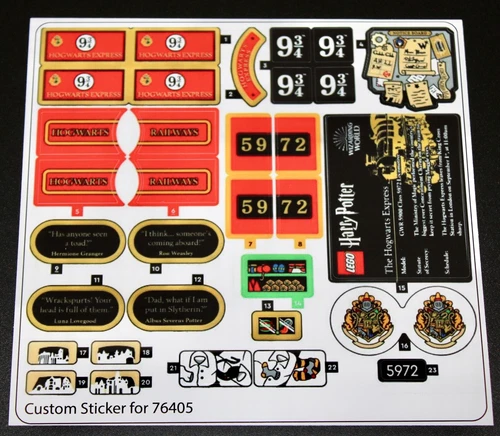 Custom Decal for 76405 Replacement Sticker Sheet for 76405