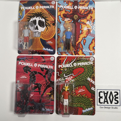Super 7 Powell Peralta ReAction Figures Full Set Color - Wave 1