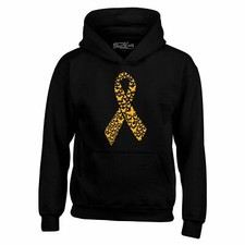 Gold Butterfly Ribbon Hoodies Childhood Cancer Awareness Sweatshirts