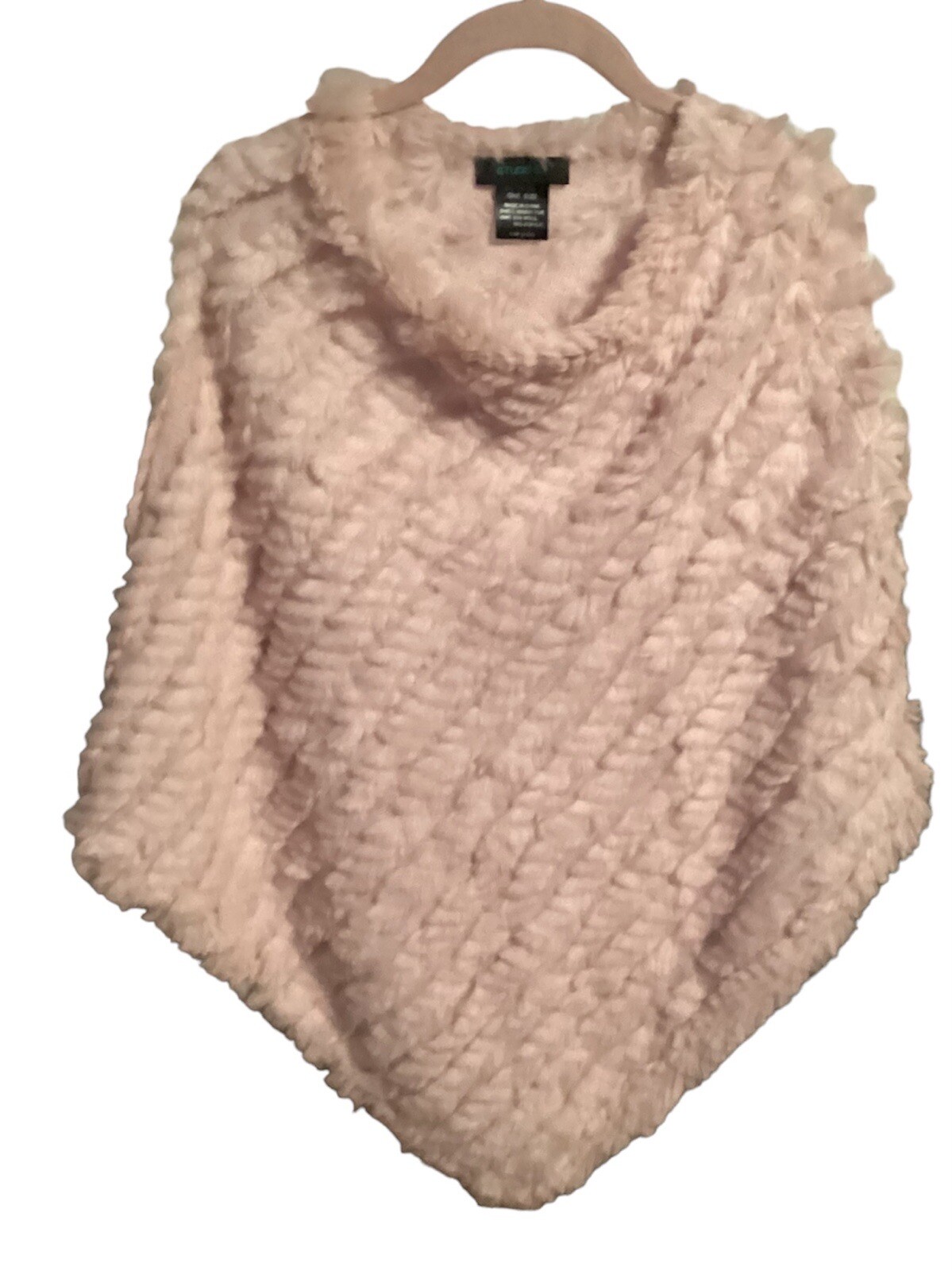 Studio 512 Pink Rabbit Fur poncho/shawl One Size eBay