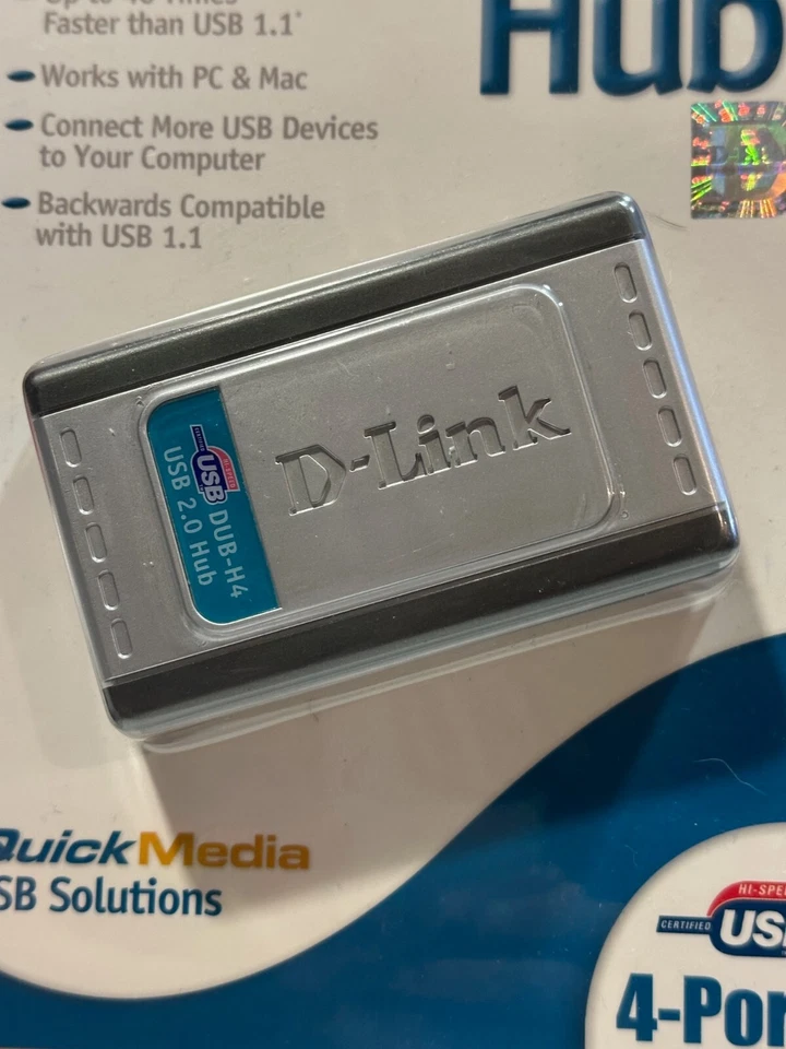 2 -D-Link 4 Port USB 2.0 Hub Fast Charge external Hub DUB-H4 1 New Sealed 1 Used - Image 2 of 4