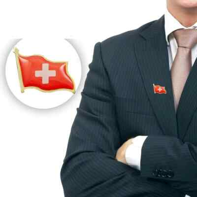 Schweiz Swiss Flaggen Pin Fahnen Switzerland Flag Anstecker Alloy