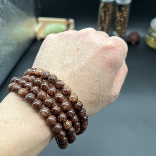 8.5mm Star & Moon Bodhi Jelly Beads Necklace 原生态全玉化籽星月菩提圆珠脖挂 - Picture 9 of 11