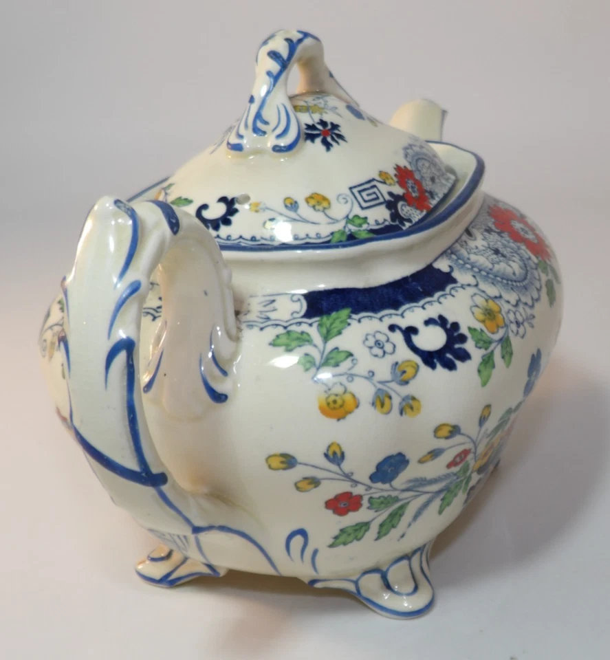 Coalport Kings Ware Canton Blue Edge 1 1/4 Pint Teapot c1920s VGC - Image 4 of 4