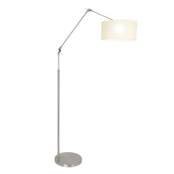 Gelenkleuchte Stehleuchte Wohnzimmerlampe Verstellbar Stahl Textil Weiß E27-image