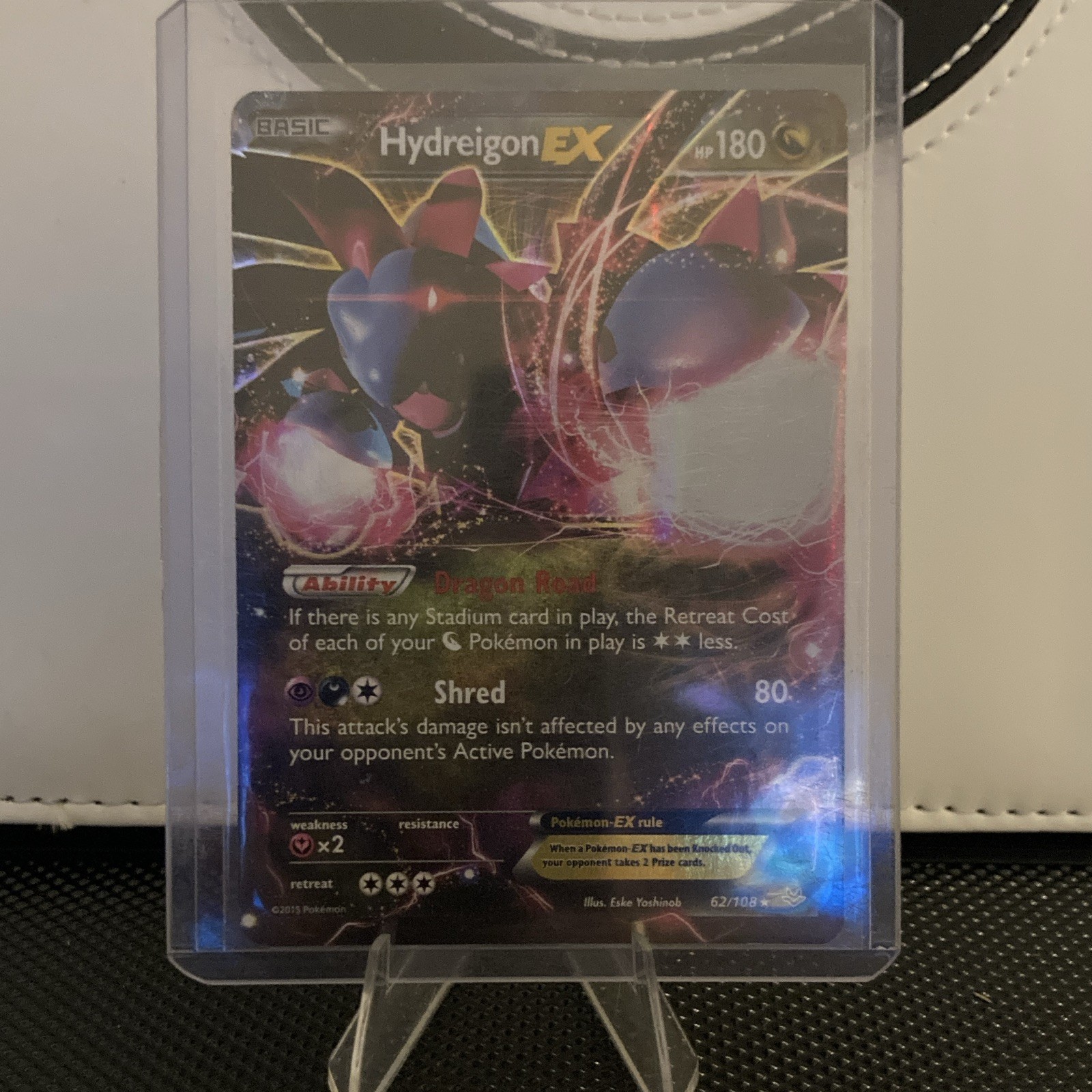 The Pokémon Company Pokémon TCG Hydreigon EX 62/108 Roaring Skies UR Holo Eng