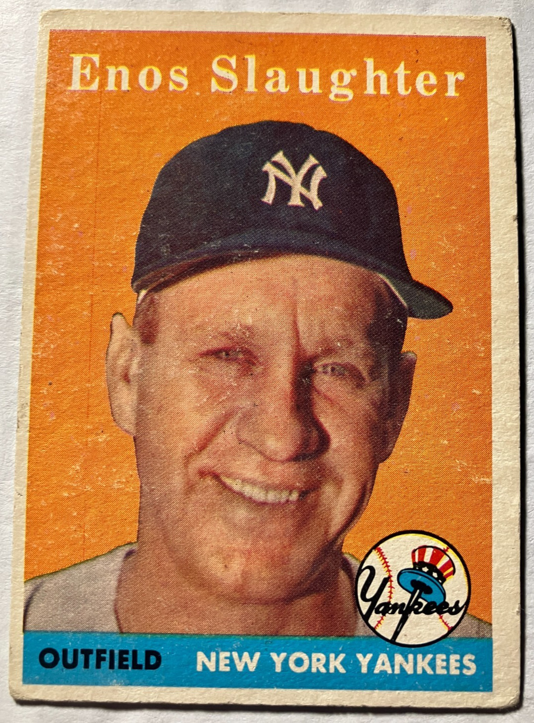 Enos Slaughter #142 Baseball Cards 1958 Topps trading card — raw and PSA graded price guide